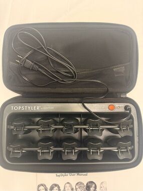 TopStyler Black Electric Hair Rollers with Travel Case